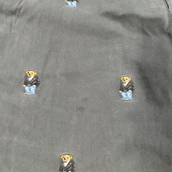 Polo Ralph Lauren Gray Tuxedo Teddy Bear Classic Fit Flat Front Pants 46x32 EUC - Picture 3 of 8